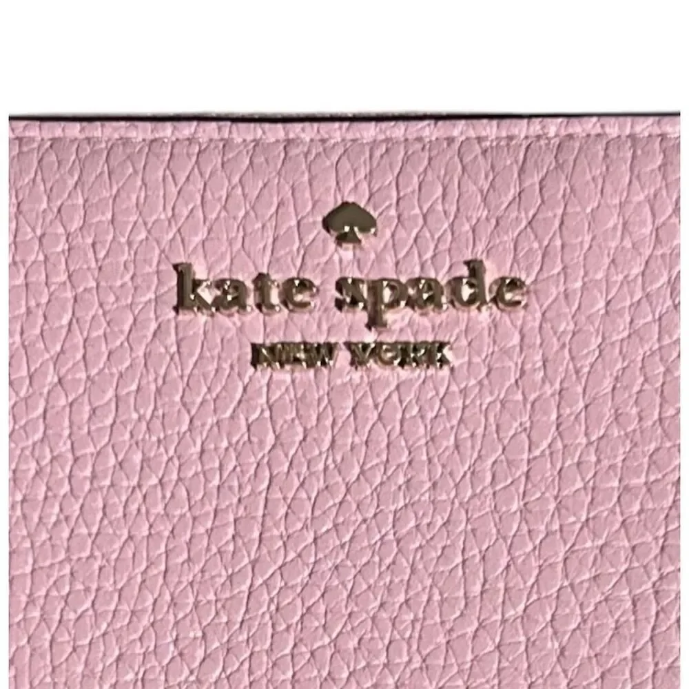 Kate Spade Leila Large Zip-Around Wallet‎ Pink Pebbled Leather
